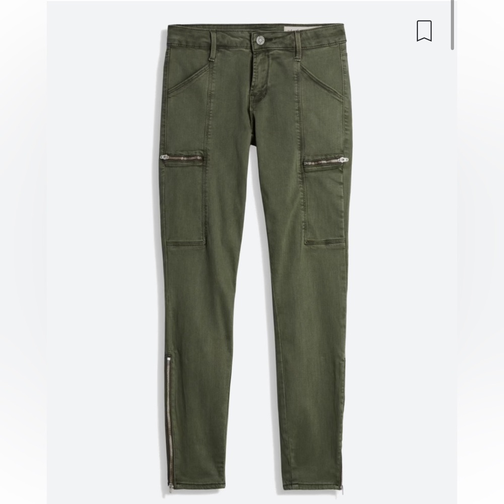 Pistola Topango Cargo Zipper Detail Skinny Pant, Olive, 12/31
